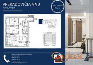 S10 - 58.3 m2 - DVOIPOSOBAN STAN U IZGRADNJI! PRERADOVIĆEVA 98 - PETROVARADIN, NOVI SAD!